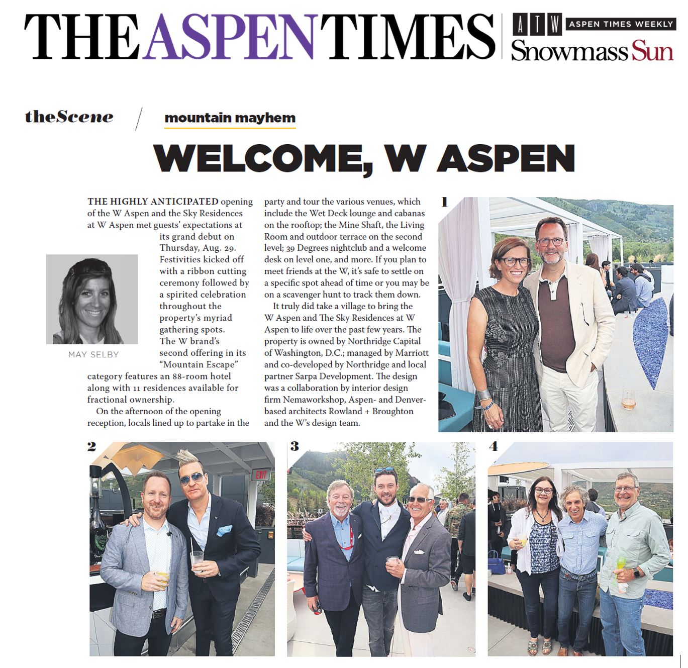 The Aspen Times article with Sarah Broughton and John Rowland